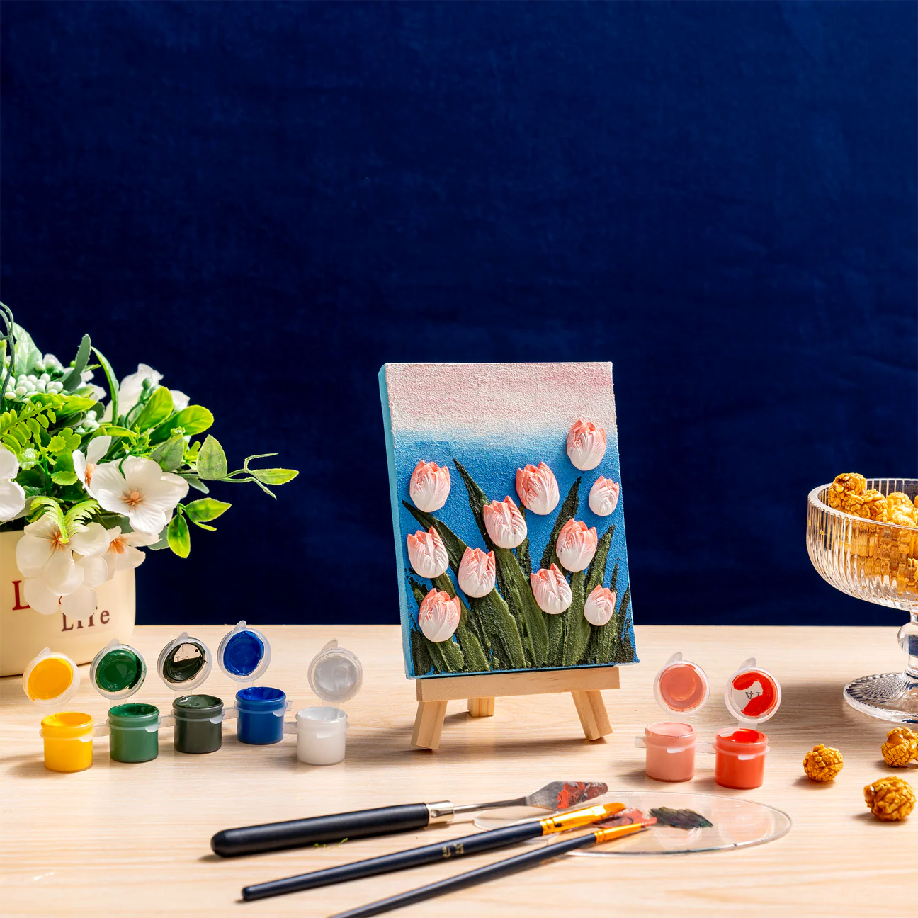 Tiny Tulips Textured Mini 3D Floral Art Kit